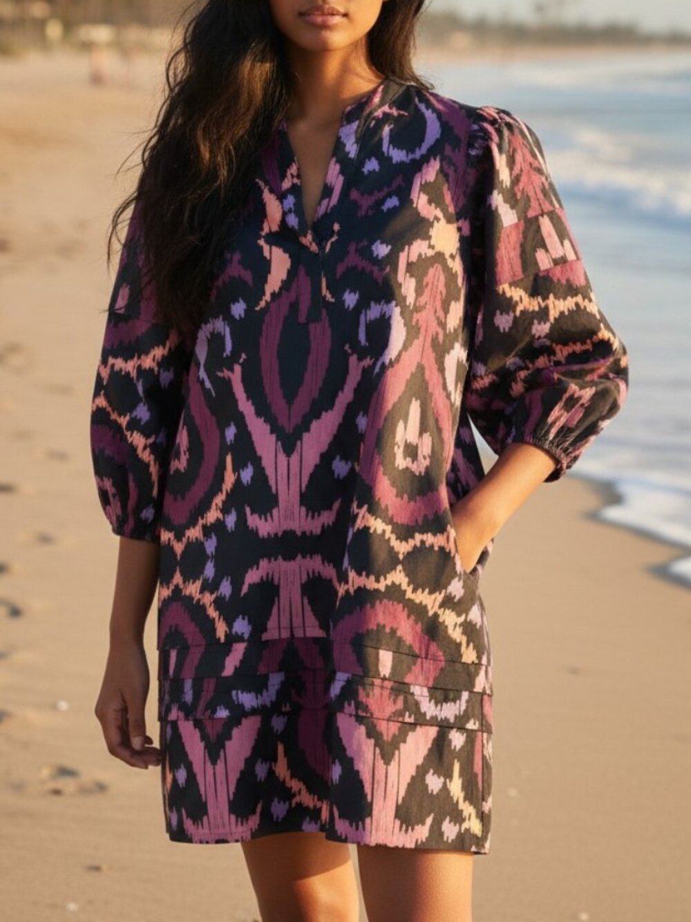 Maude Vivante mini dress S purple black abstract